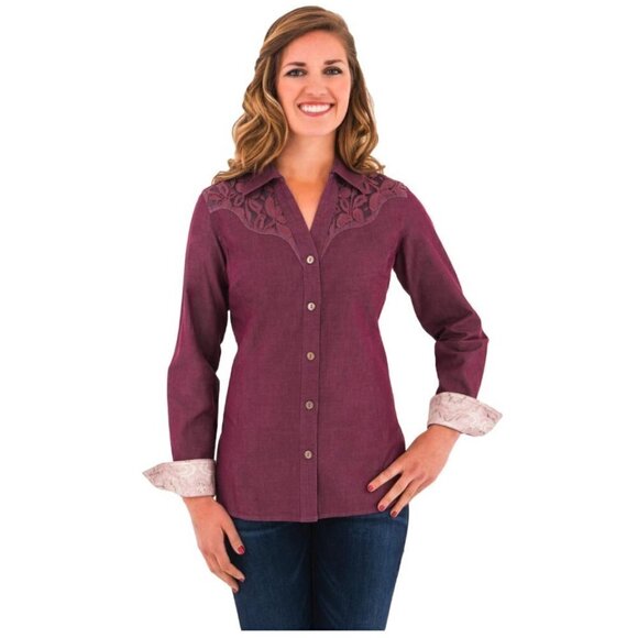 Noble Outfitters L/S Bluegrass Button Lace Overlay - Picture 2 of 8